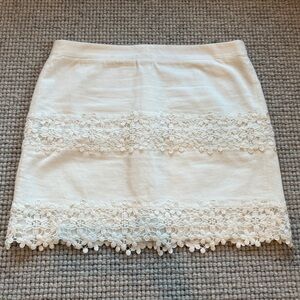 J. CREW Ivory Daisy Lace Mini Skirt